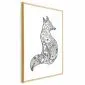 Plakat Lis w kwiaty 40x60 cm z ramą złotą z marginesem | MIRAT.