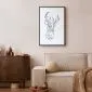 Plakat Geometryczny jeleń 40x60 cm z ramą czarną z marginesem | MIRAT.