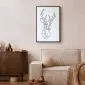 Plakat Geometryczny jeleń 60x90 cm z ramą czarną bez marginesu | MIRAT.