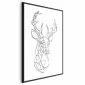 Plakat Geometryczny jeleń 60x90 cm z ramą czarną bez marginesu | MIRAT.