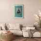 Plakat Para na łodzi 60x90 cm z ramą złotą z marginesem | MIRAT.