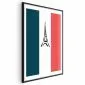 Plakat Symbole Francji 60x90 cm z ramą czarną z marginesem | MIRAT.