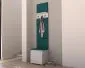 Szafka na buty z siedziskiem i wieszakiem SINGAPUR 50 biała/zielona I sklep meblowy MIRAT. styl LOFT, SKANDYNAWSKI
