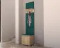 Szafka na buty z siedziskiem i wieszakiem SINGAPUR 50 dąb sonoma/zielona I sklep meblowy MIRAT. styl LOFT, SKANDYNAWSKI