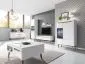 Półka EBBI 107 biały połysk/dąb riviera do salonu | MIRAT. w stylu kolekcja EBBI