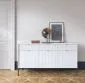 Komoda MILONA 3D3S 154 cm biała mat I sklep meblowy MIRAT. styl RYFLOWANY kolekcja MILONA