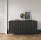 Komoda MILONA 3D3S 154 cm czarna mat I sklep meblowy MIRAT. styl GLAMOUR, RYFLOWANY kolekcja MILONA