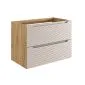 Szafka pod umywalkę OCEAN BEIGE 82-80-2S 80cm dąb olejowany/beżowa z frontami 3D I sklep meblowy MIRAT. styl GLAMOUR