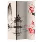 Parawan jednostronny Orient 135x172 cm 3-częściowy beżowy | MIRAT.