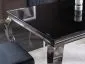 Stół PRINCE 150x90 czarny/chrom szklany w stylu glamour | MIRAT. styl GLAMOUR
