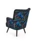 Fotel do salonu PAGONI VELVET czarny tapicerowany dekoracyjną tkaniną | MIRAT. styl LOFT
