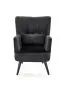 Fotel do salonu PAGONI VELVET czarny tapicerowany dekoracyjną tkaniną | MIRAT. styl LOFT