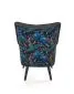 Fotel do salonu PAGONI VELVET czarny tapicerowany dekoracyjną tkaniną | MIRAT. styl LOFT