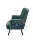 Fotel do salonu PAGONI VELVET ciemnozielony na drewnianych nogach | MIRAT. styl LOFT