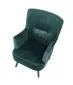 Fotel do salonu PAGONI VELVET ciemnozielony na drewnianych nogach | MIRAT. styl LOFT