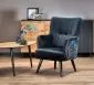 Fotel do salonu PAGONI VELVET czarny tapicerowany dekoracyjną tkaniną | MIRAT. styl LOFT