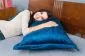 Poduszka zagłówek PILLOW CHIC 2 VELVET 180 granatowa pikowana | MIRAT.