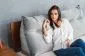 Poduszka zagłówek PILLOW CHIC VELVET 180 szara pikowana | MIRAT.