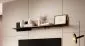 Półka RANDOM P-1 dąb/czarna do salonu wisząca | MIRAT. styl LOFT kolekcja RANDOM