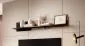 Półka RANDOM P-2 dąb/czarna do salonu wisząca | MIRAT. styl LOFT kolekcja RANDOM