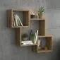 Półka ALESIA 1 dąb artisan wisząca trzypoziomowa | MIRAT. w stylu LOFT kolekcja