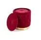 Zestaw puf POLLY VELVET bordowe/złote w stylu glamour | MIRAT. styl GLAMOUR