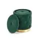 Zestaw puf POLLY VELVET ciemno zielony ze schowkiem | MIRAT. styl GLAMOUR