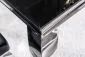 Stół PRINCE 150x90 czarny/chrom szklany w stylu glamour | MIRAT. styl GLAMOUR