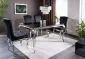 Stół PRINCE 150x90 czarny/chrom szklany w stylu glamour | MIRAT. styl GLAMOUR