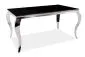 Stół PRINCE 150x90 czarny/chrom szklany w stylu glamour | MIRAT. styl GLAMOUR