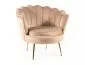 Fotel tapicerowany CAMELLIA 1 VELVET beżowy muszelka I sklep meblowy MIRAT. styl GLAMOUR