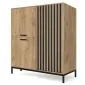 Komoda LAMINO KM-2 94cm dąb craft/czarna loftowa I sklep meblowy MIRAT. styl LOFT kolekcja LAMINO