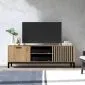 Szafka RTV LAMINO RTV-1 180 dąb craft/czarna lamele I sklep meblowy MIRAT. styl LOFT kolekcja LAMINO