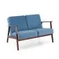 Sofa MILANO 2S niebieska/orzech dwuosobowa PRL I sklep meblowy MIRAT. styl SKANDYNAWSKI, VINTAGE