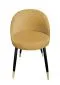 Krzesło TANEW VELVET GOLD musztardowe/curry nowoczesne na metalowych nogach | MIRAT. styl GLAMOUR