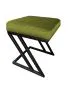 Pufa ZAZU BL VELVET oliwkowa na designerskiej podstawie | MIRAT. w stylu LOFT kolekcja