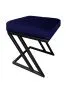 Pufa ZAZU MG VELVET granatowa z przeszyciami tapicerowana aksamitem | MIRAT. w stylu LOFT kolekcja