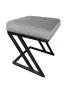 Pufa ZAZU MG VELVET szara na metalowych nogach w stylu loft | MIRAT. w stylu LOFT kolekcja