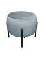 Pufa WILFRED BL VELVET szara na metalowych nogach | MIRAT. styl GLAMOUR, LOFT