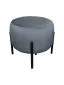 Pufa WILFRED BL VELVET ciemnoszara na metalowych nogach | MIRAT. styl GLAMOUR, LOFT