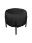 Pufa WILFRED MG VELVET czarna okrągła na metalowych nogach | MIRAT. styl GLAMOUR, LOFT