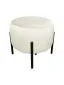 Pufa WILFRED MG VELVET ecru okrągła na metalowych nogach | MIRAT. styl GLAMOUR, LOFT