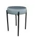 Taboret TORIN BL VELVET szary na metalowych nogach | MIRAT.