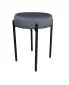 Taboret TORIN BL VELVET ciemno szary na metalowych nogach | MIRAT.