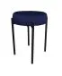 Taboret TORIN MG VELVET granatowy na metalowych nogach | MIRAT.
