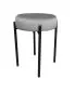 Taboret TORIN MG VELVET szary na metalowych nogach | MIRAT.