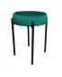 Taboret TORIN MG VELVET morski na metalowych nogach | MIRAT.