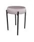 Taboret TORIN MG VELVET jasno różowy na metalowych nogach | MIRAT.