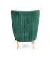 Fotel RAVEL VELVET ciemno zielony/naturalne drewno pikowany | MIRAT.