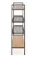 Regał REG21 dąb/czarny z rattanowymi półkami w stylu loft | MIRAT. styl LOFT